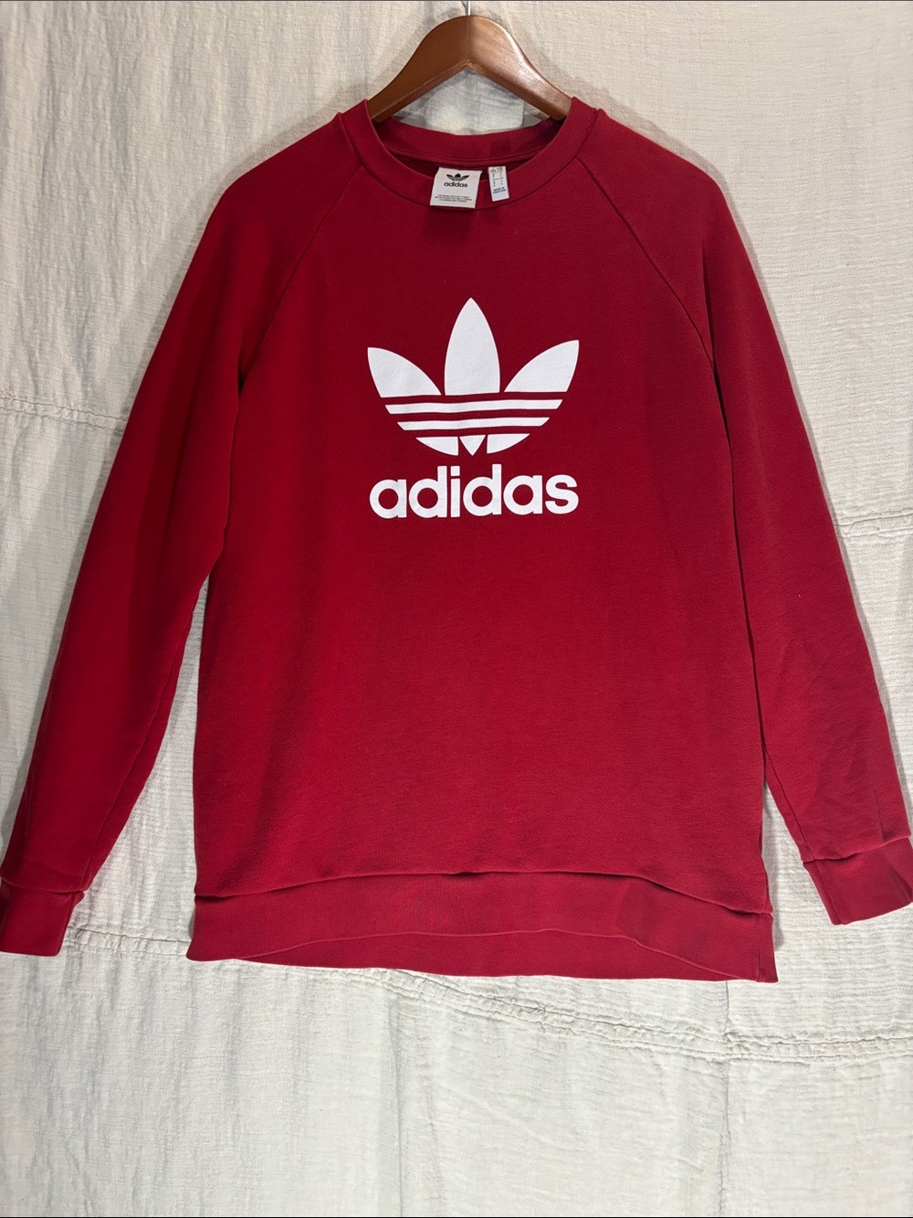 Adidas Originals Trefoil Warm Up Crewneck Sweatshirt Red Large